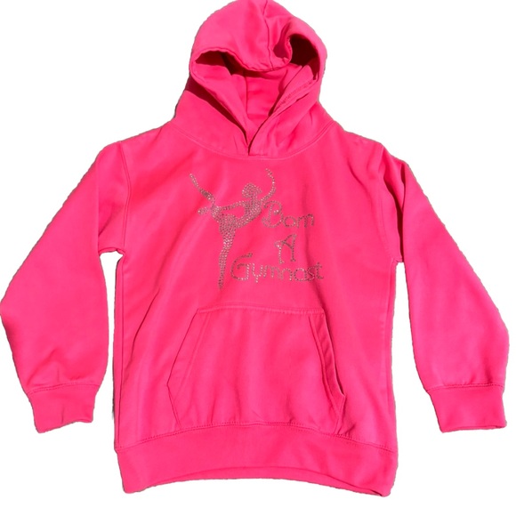 Girls Crystallized Born A Gymnast Gymnastics Hoodie Dance Kids Hoody Varsany - Picture 3 of 4